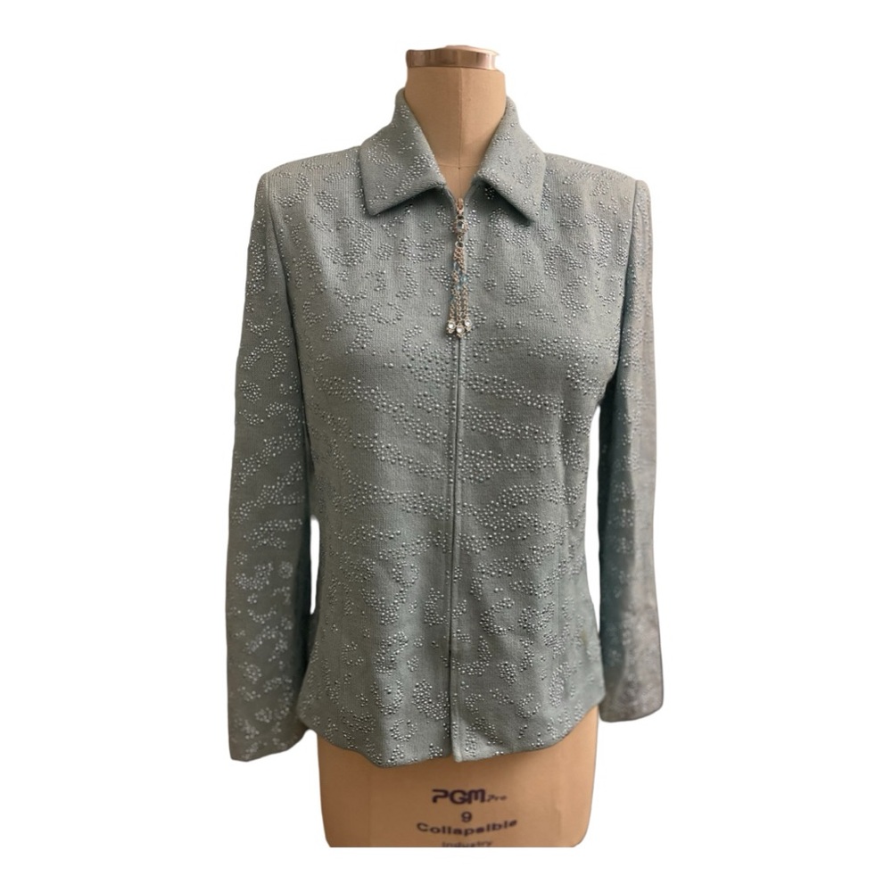 St.John Evening texture knit jacket with studs